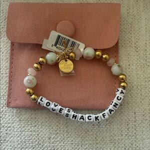 LoveShackFancy x LWP Collab Gold & White Bead Bracelet Little Words Project S/M
